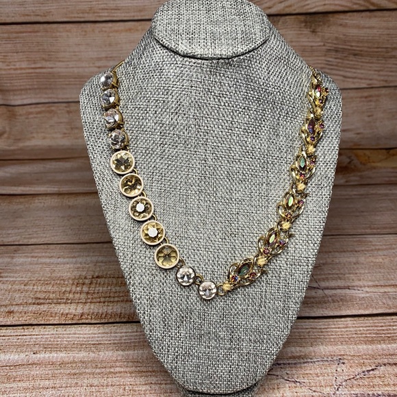 J Crew Vintage Brulee Mixed Stone Neutral Necklace - Picture 2 of 5